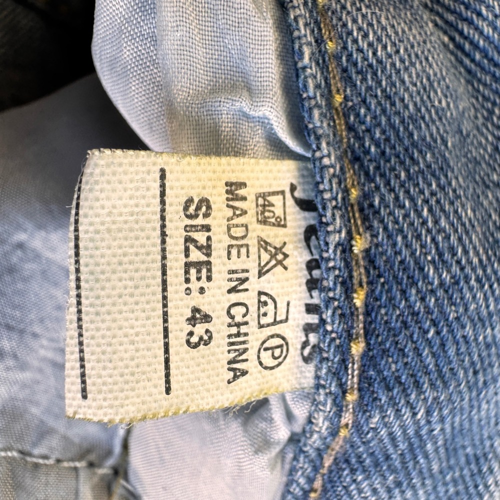 Vintage Hello Kitty Graffiti Rhinestone Wide Leg Jeans Womens 43 Blue Light Wash - Picture 10 of 11